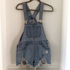 Jean short overalls